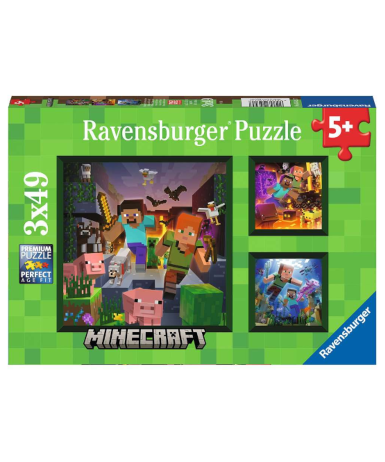 49 Pieces<br> Jigsaw Puzzle<br> Minecraft Biomes (3-in-1)