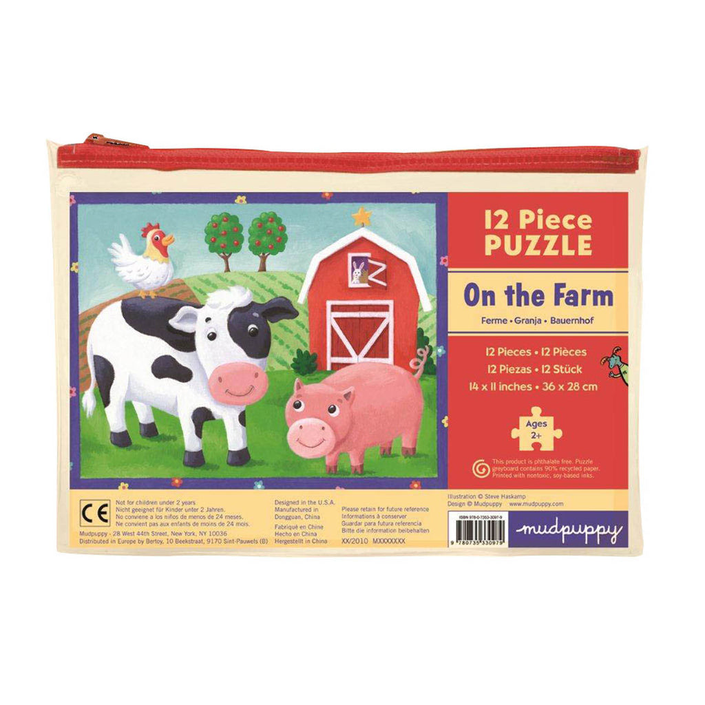 Jigsaw Puzzle<br> 12 Pieces<br> Mudpuppy<br> On the Farm