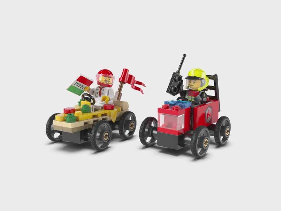 LEGO City<br> Pizza vs. Fire Truck Race Car Pack<br> 60458