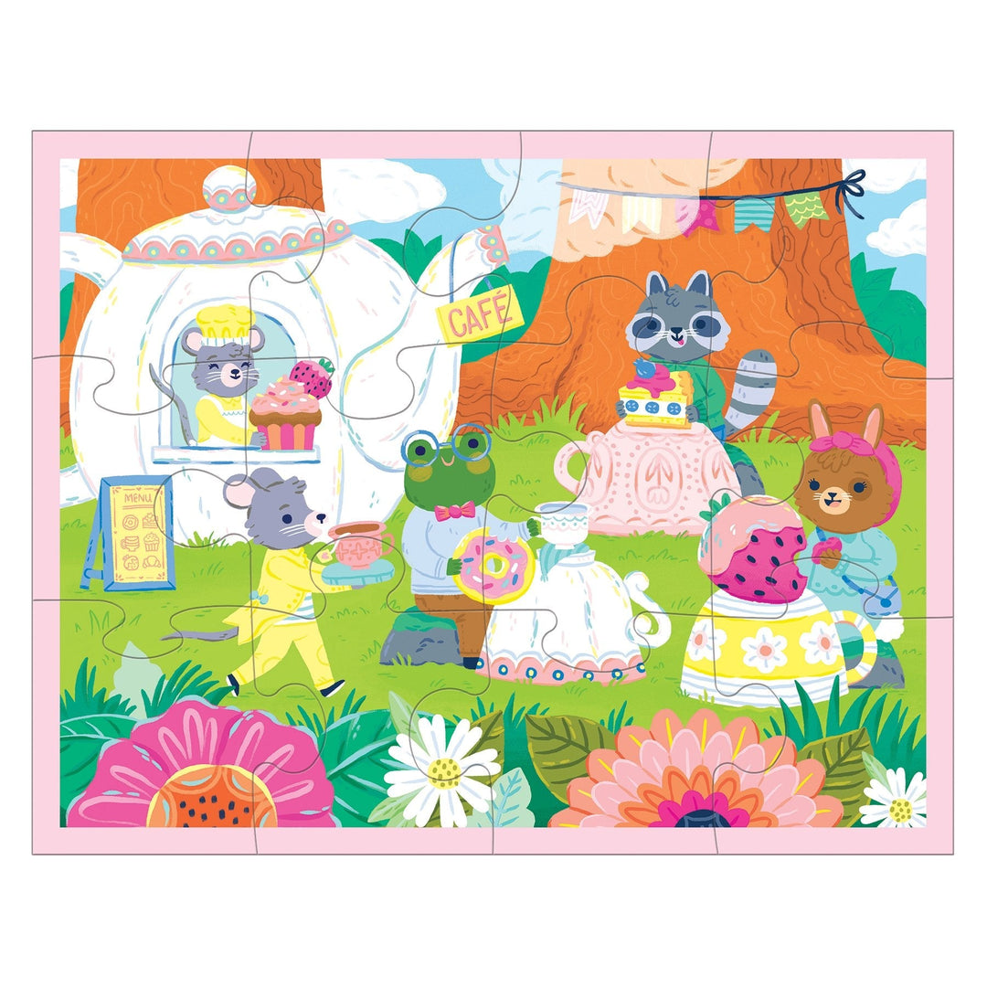 12 Pieces<br>Jigsaw Puzzle Pouch<br> Tea Party