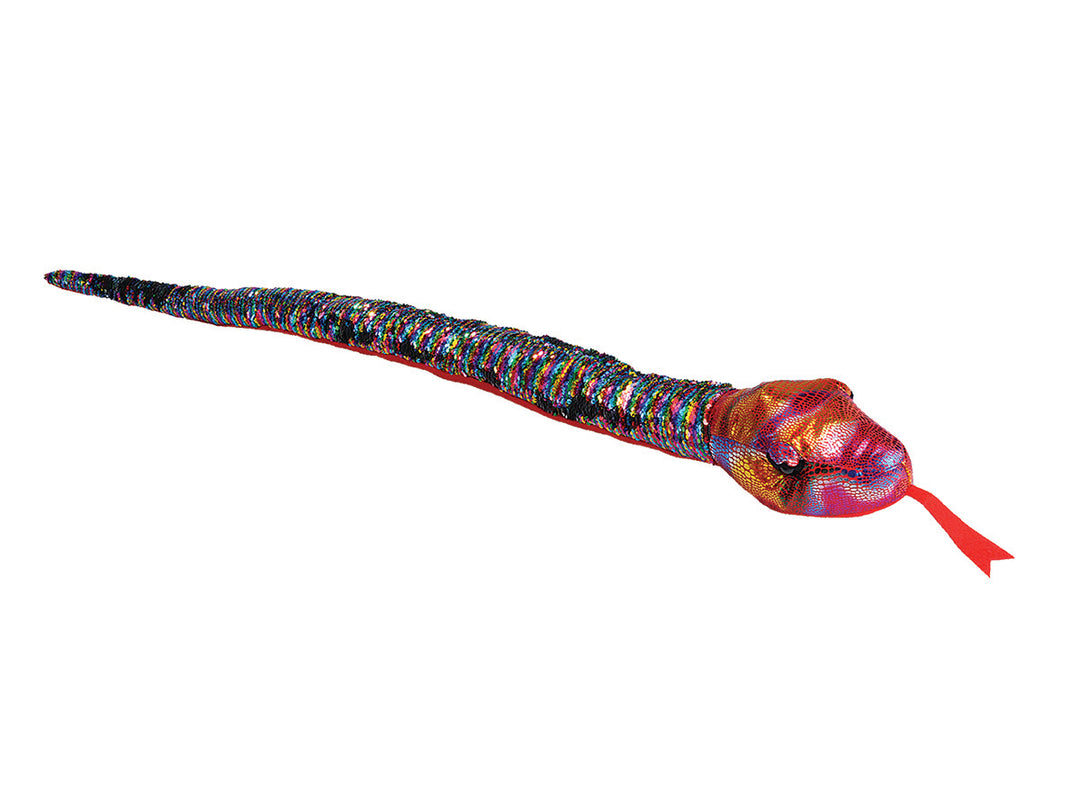 Rainbow Sequin Plush Snake 54" Wild Republic