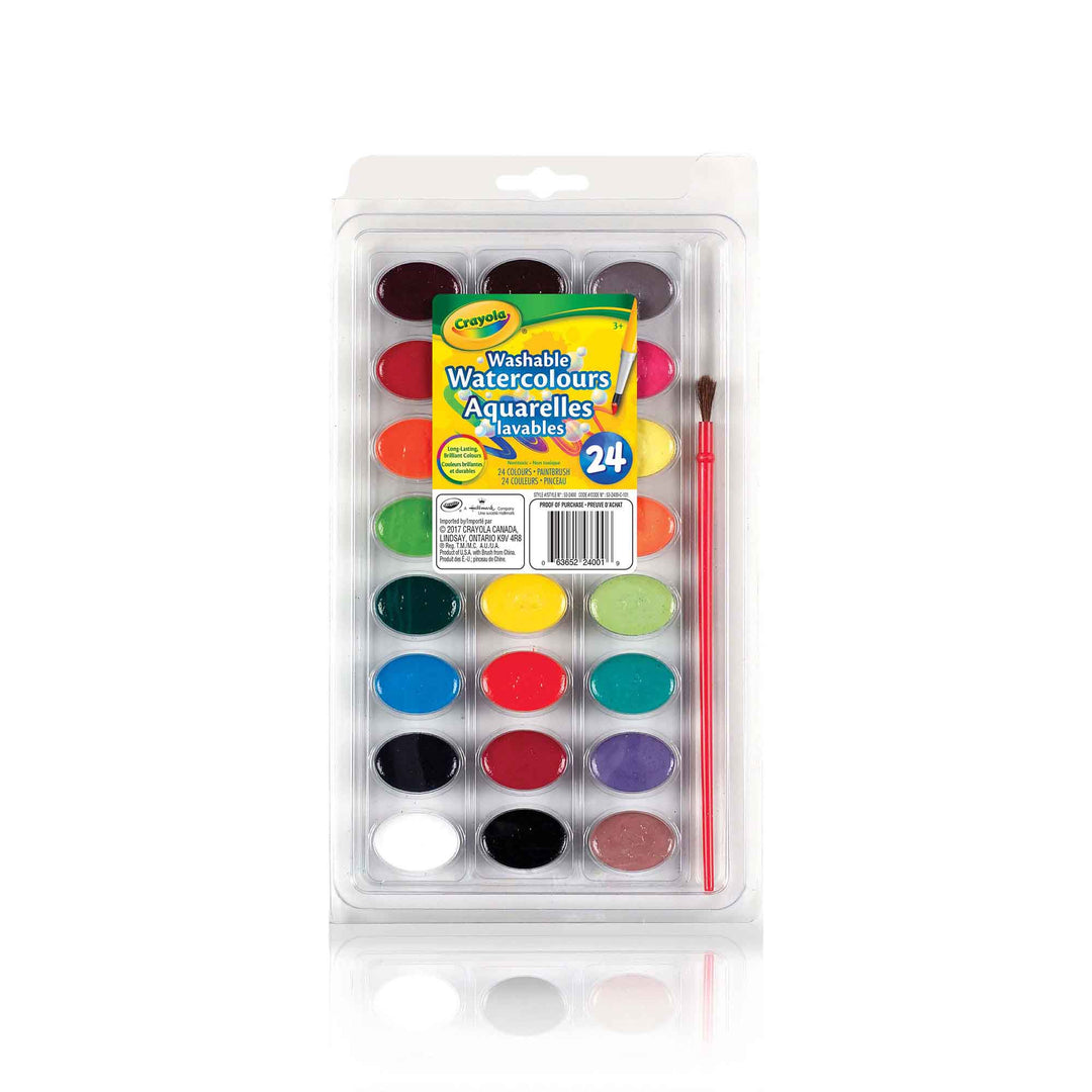 Watercolour Paint (with Brush) - Crayola - 24 Colours