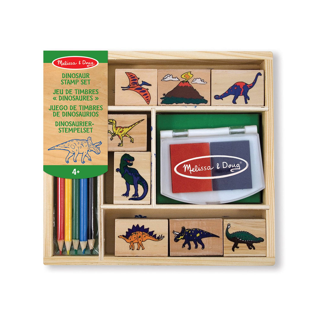 Melissa & Doug<br> Wooden Stamp Set<br> Dinosaur