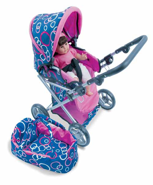 Doll Stroller<br> Adjustable (with Carry Cot)