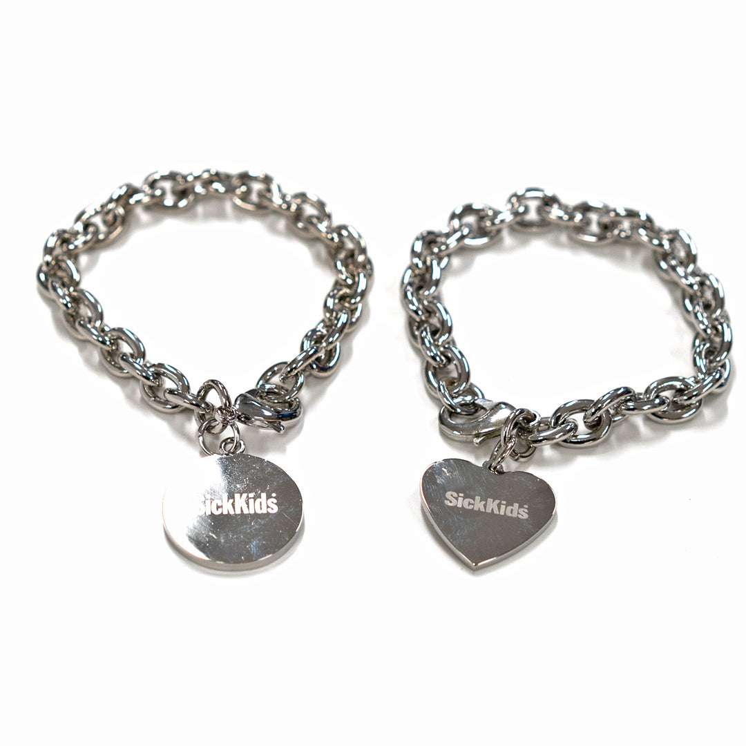 Bracelet with Heart or Disc Charm